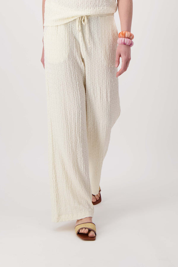 Zusss Broek Van Crinkle Stof Off White