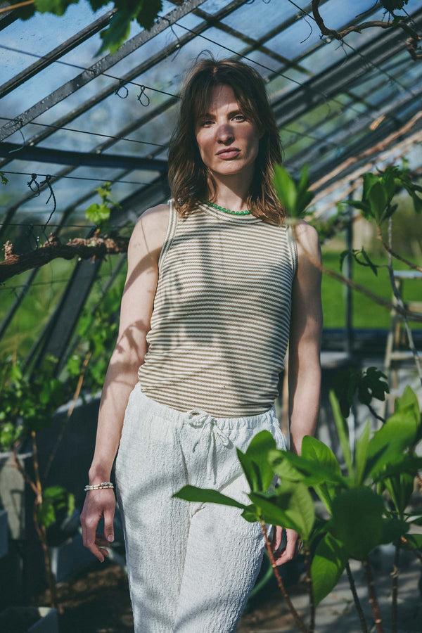 Zusss Broek Van Crinkle Stof Off White