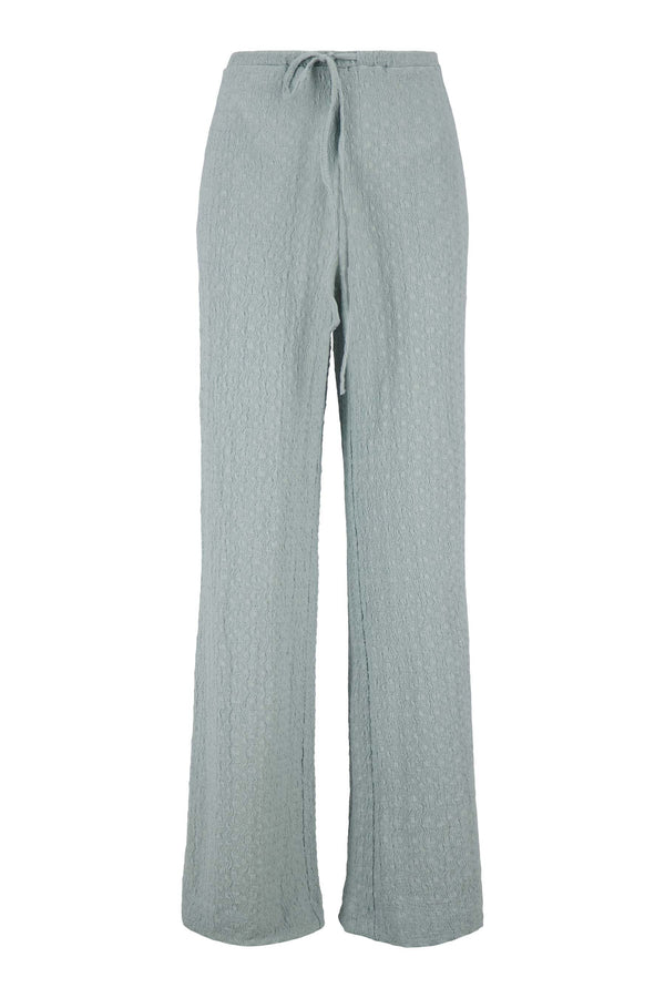 Zusss Broek Van Crinkle Stof Vergrijsd Blauw