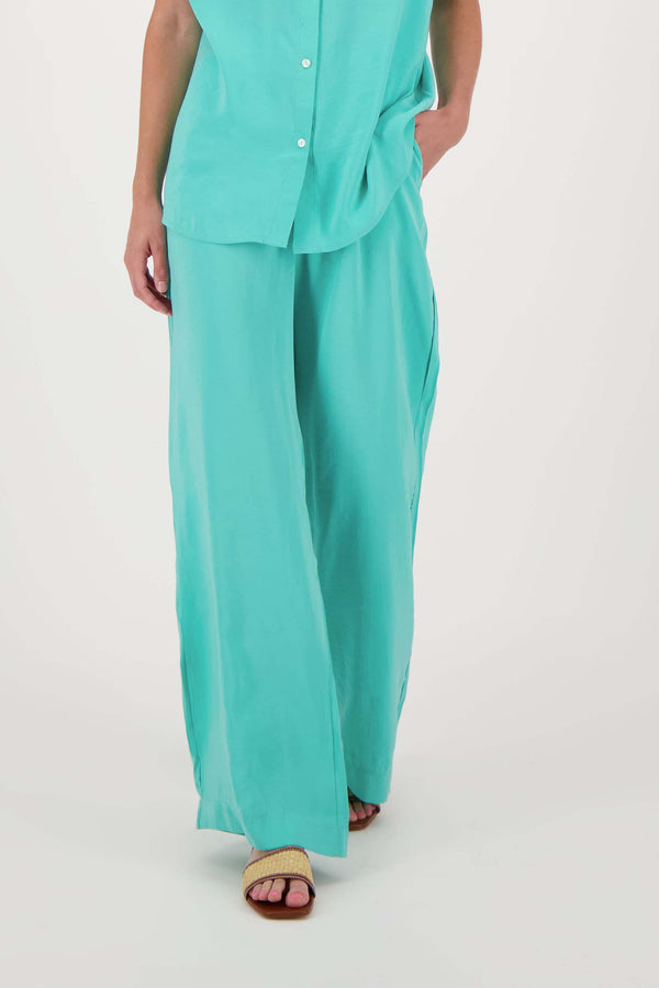 Zusss Broek Van Modal Stof Turquoise