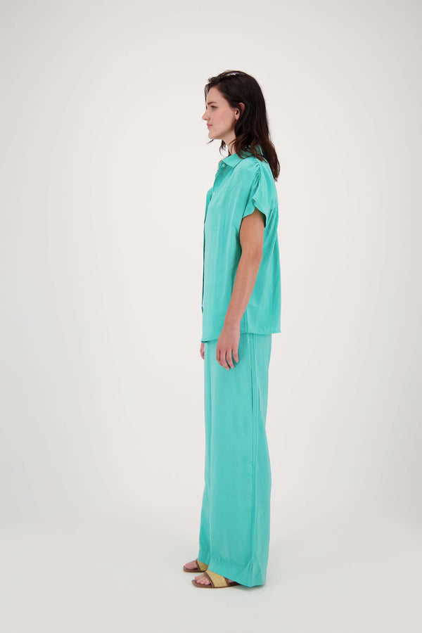 Zusss Broek Van Modal Stof Turquoise