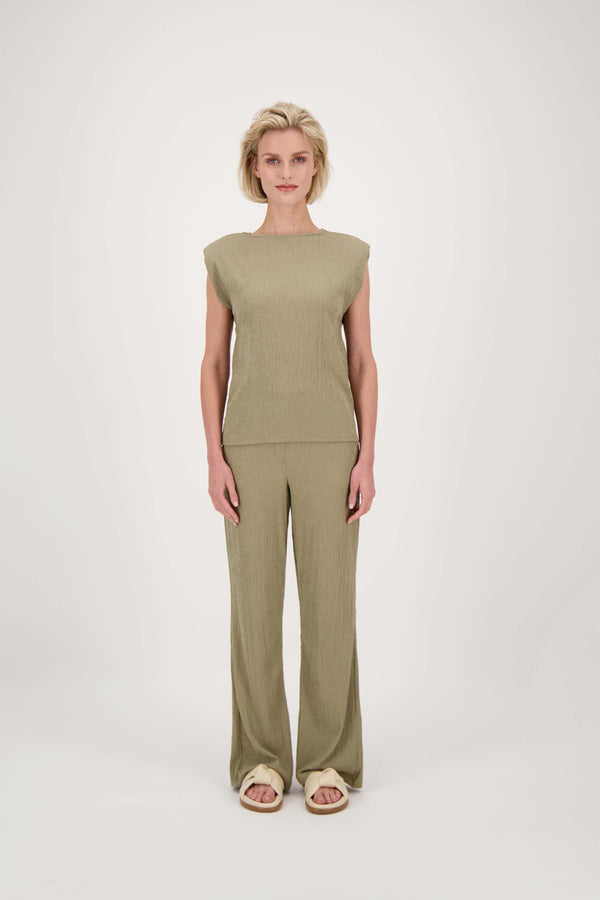 zusss crincle broek recht model kaki