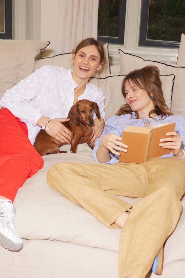 Zusss Crincle Broek Recht Model Rood