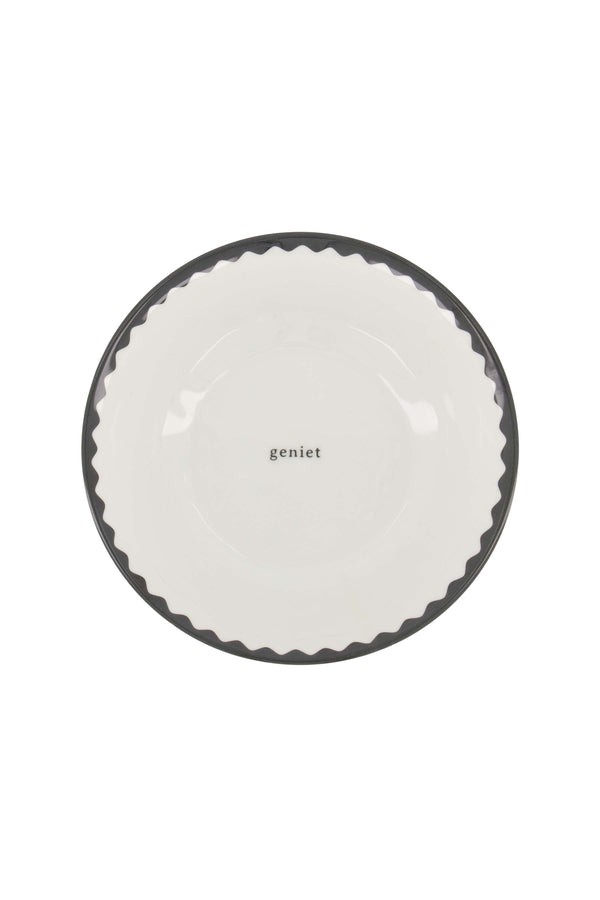 zusss dinerbord melamine geniet wit / antracietgrijs