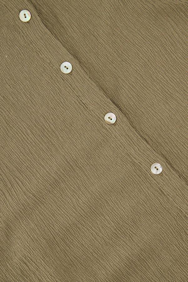 Zusss Doorknoopjurk In Crincle Kaki