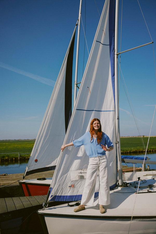 zusss fijnbrei vestje lavenderblauw