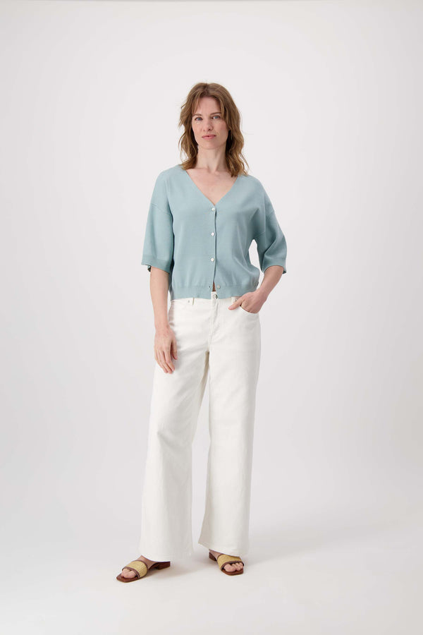 Zusss Fijnbrei Vestje Vergrijsd Blauw