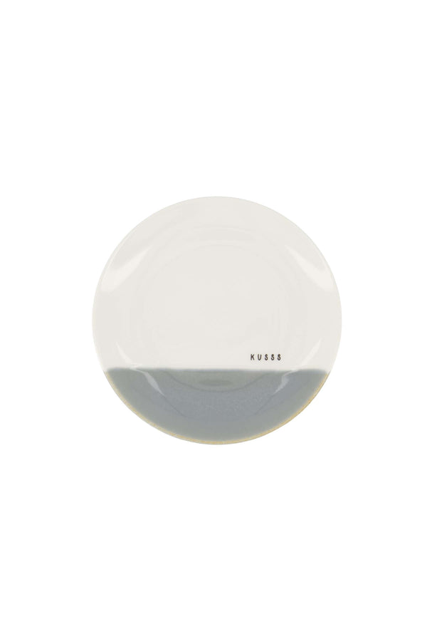 zusss gebaksbordje kusss wit / grijsblauw