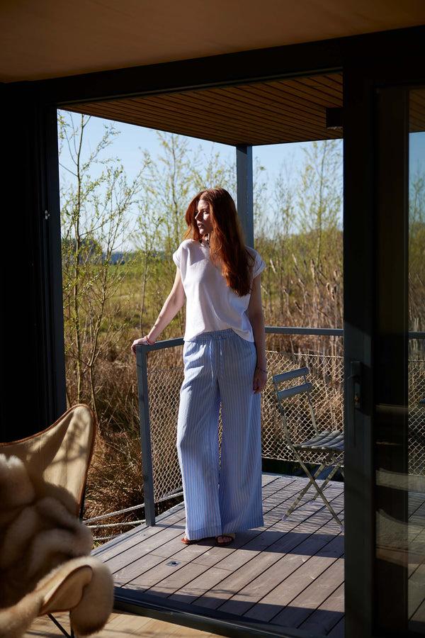 zusss gestreepte broek blauw / wit