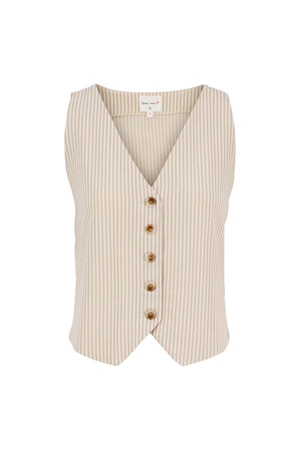 Zusss Gilet Streepdessin Off White / Ecru