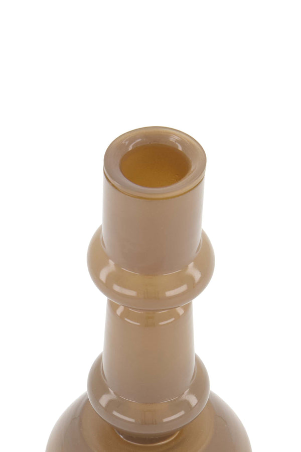 Zusss Glazen Kandelaar 18cm Warmgrijs