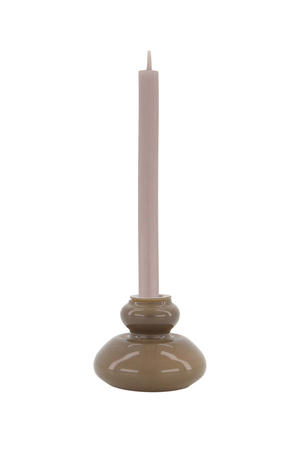 zusss glazen kandelaar 5 5cm warmgrijs