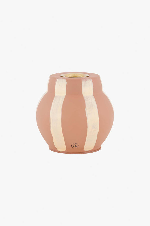 Zusss Glazen Kandelaar Met Strepen Zand