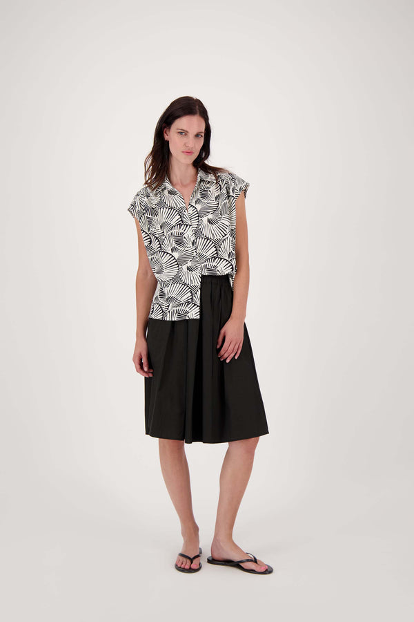 Zusss Halflange Rok Wijd Zwart