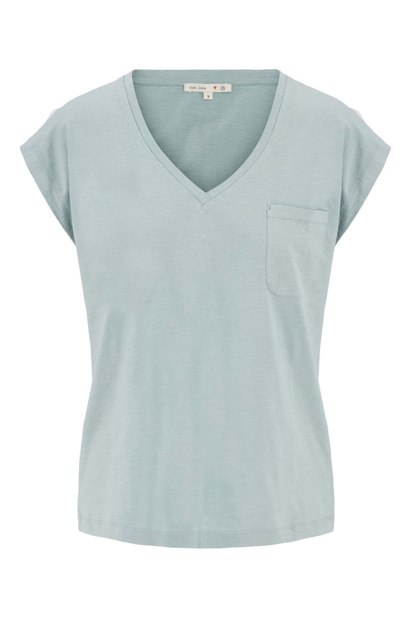 Zusss Jersey Top Vergrijsd Blauw