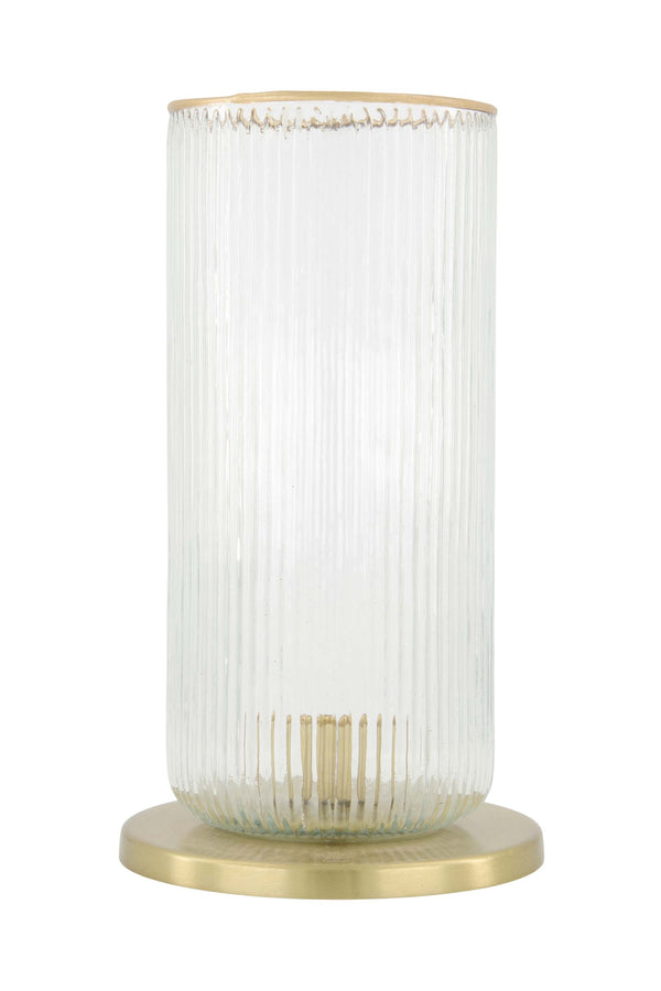 Zusss Kandelaar Glas Ribbel Transparant