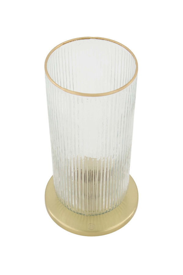 Zusss Kandelaar Glas Ribbel Transparant