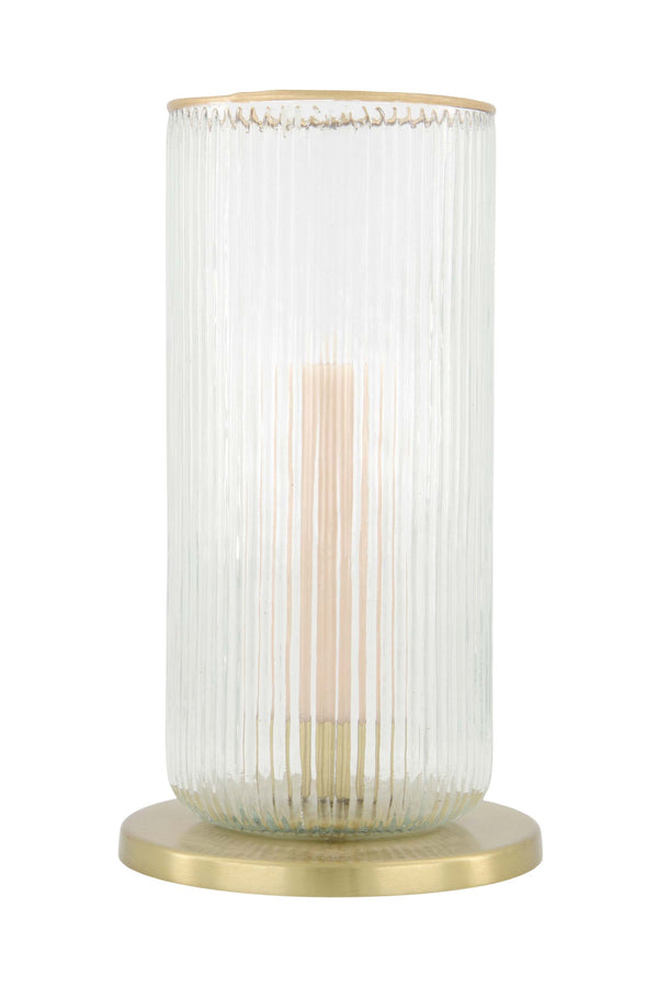 zusss kandelaar glas ribbel transparant