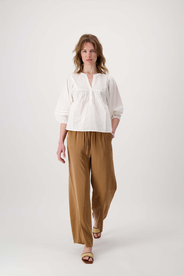 Zusss Katoenen Voile Blouse Off White