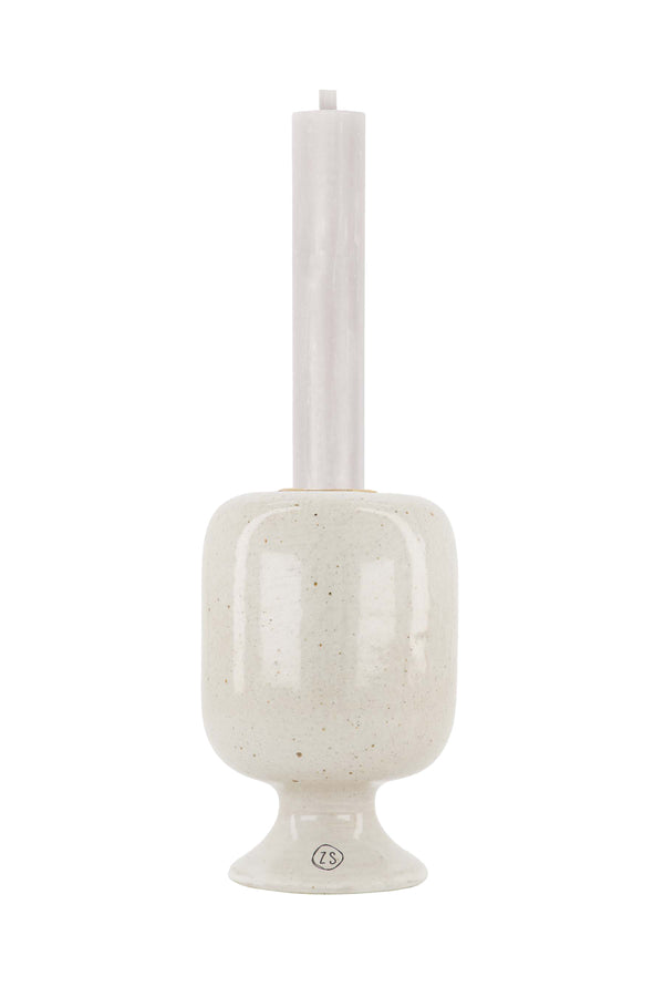 zusss keramieken kandelaar L glazuur spikkels zand