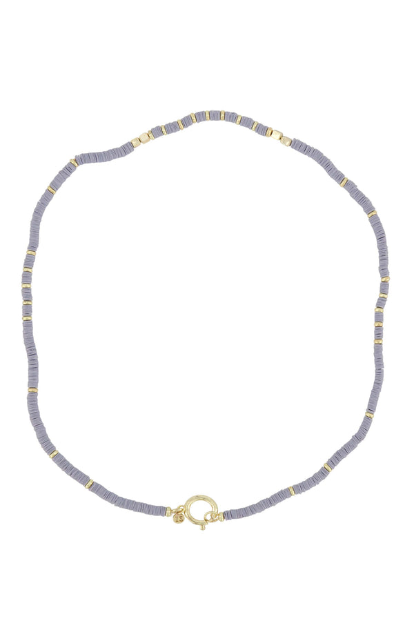 zusss ketting van kraaltjes grijsblauw / goud