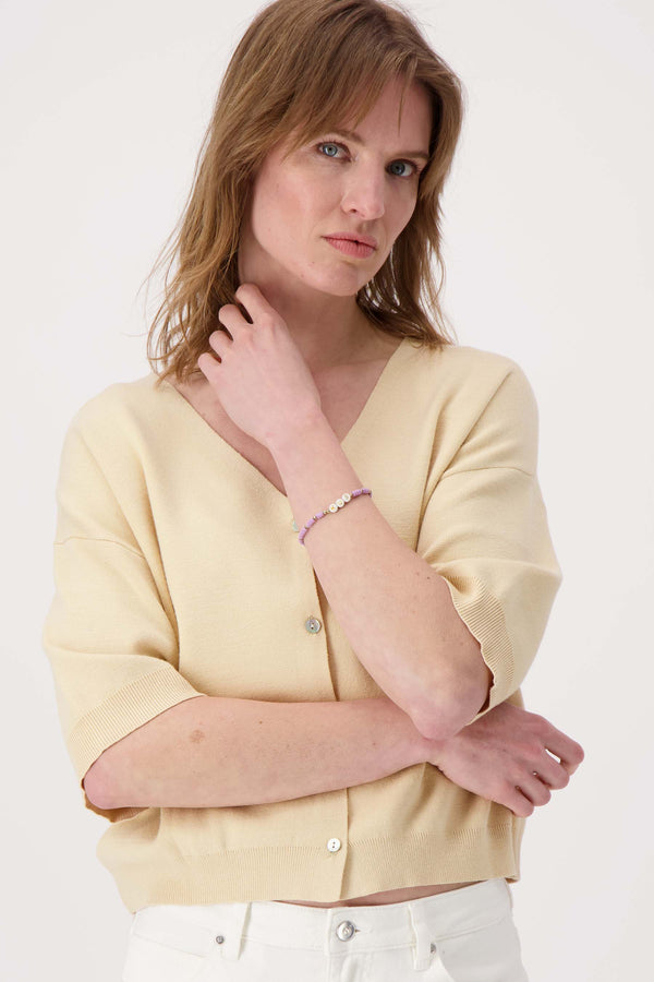 zusss kralenarmband met tekst kus lila