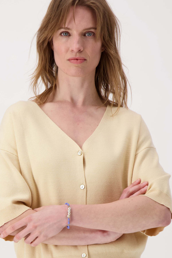 zusss kralenarmband met tekst luck lavenderblauw