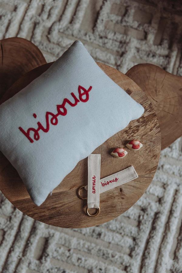 zusss kussen bisous 25x35cm blauw / rood