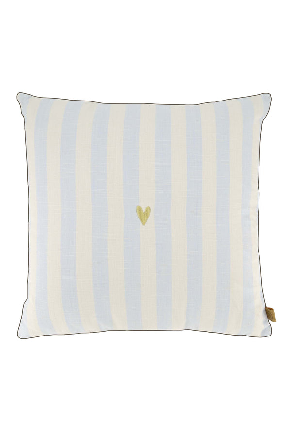 zusss kussen hartje streep 45x45cm zand / blauw