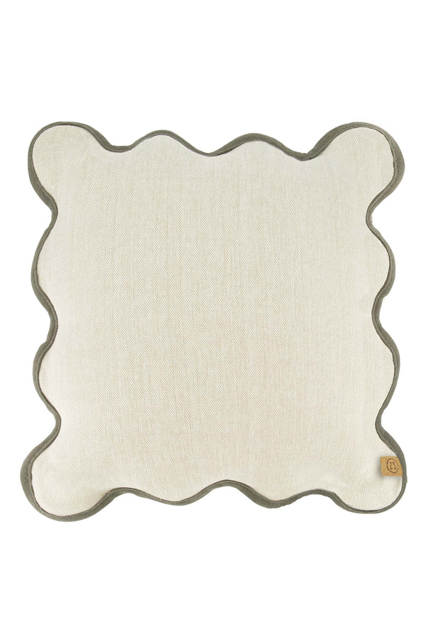 Zusss Kussen Schulp 45x45cm Zand / Antracietgrijs