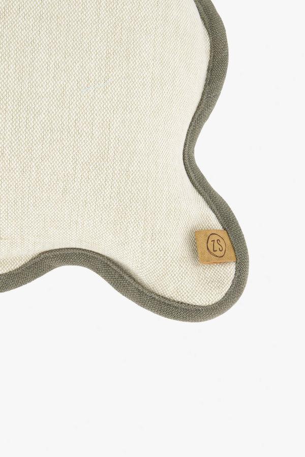 Zusss Kussen Schulp 45x45cm Zand / Antracietgrijs