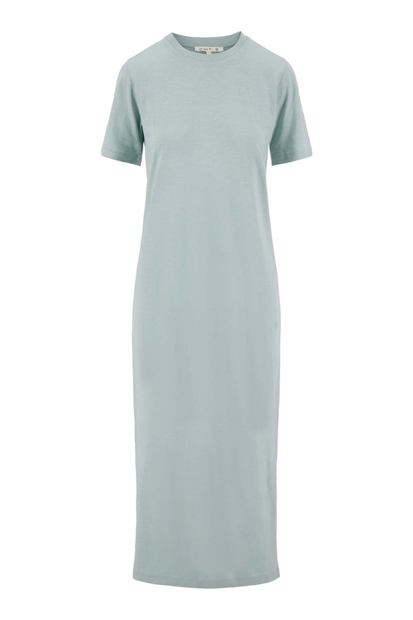 Zusss Lange T-shirt Jurk Met Split Vergrijsd Blauw