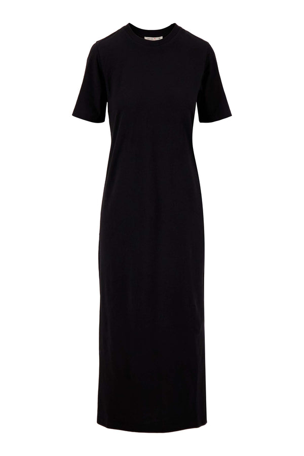 Zusss Lange T-shirt Jurk Met Split Zwart