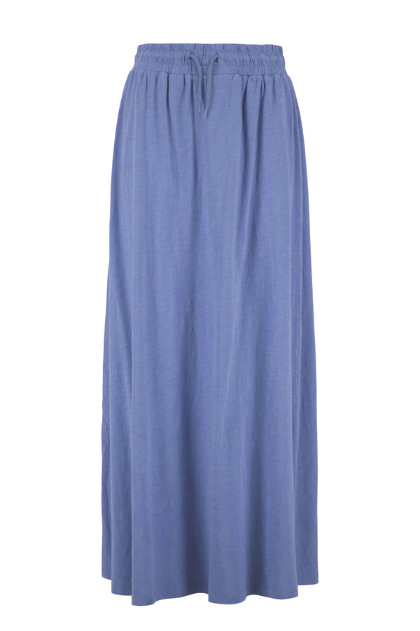 Zusss Lange Wijde Jersey Rok Paarsblauw