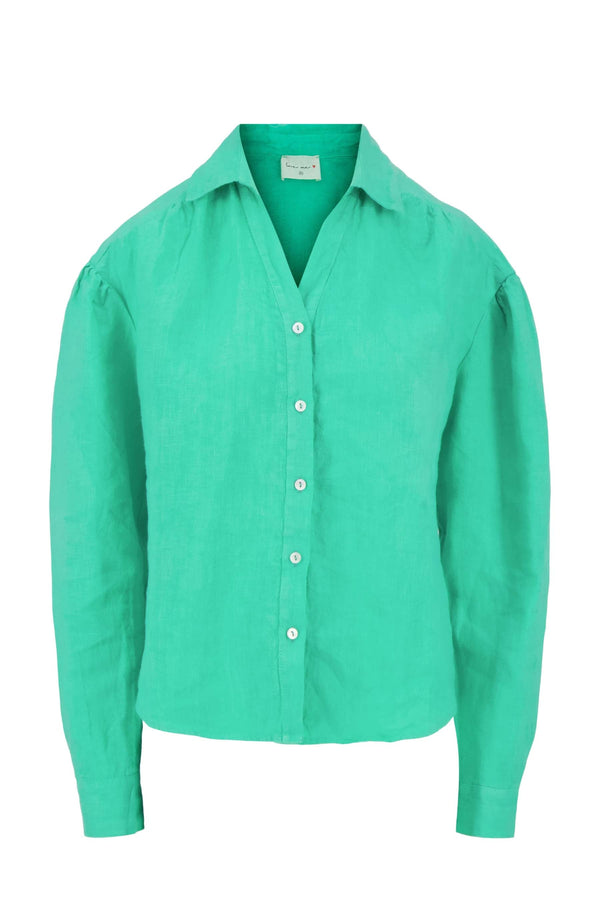 Zusss Linnen Blouse Turquoise