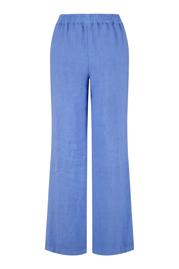 Zusss Linnen Broek Lavenderblauw