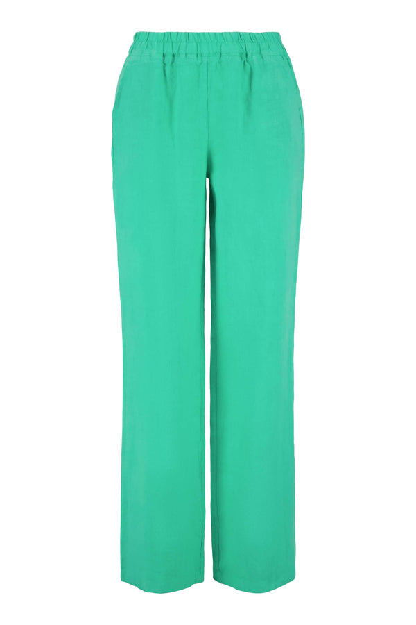 Zusss Linnen Broek Recht Model Turquoise