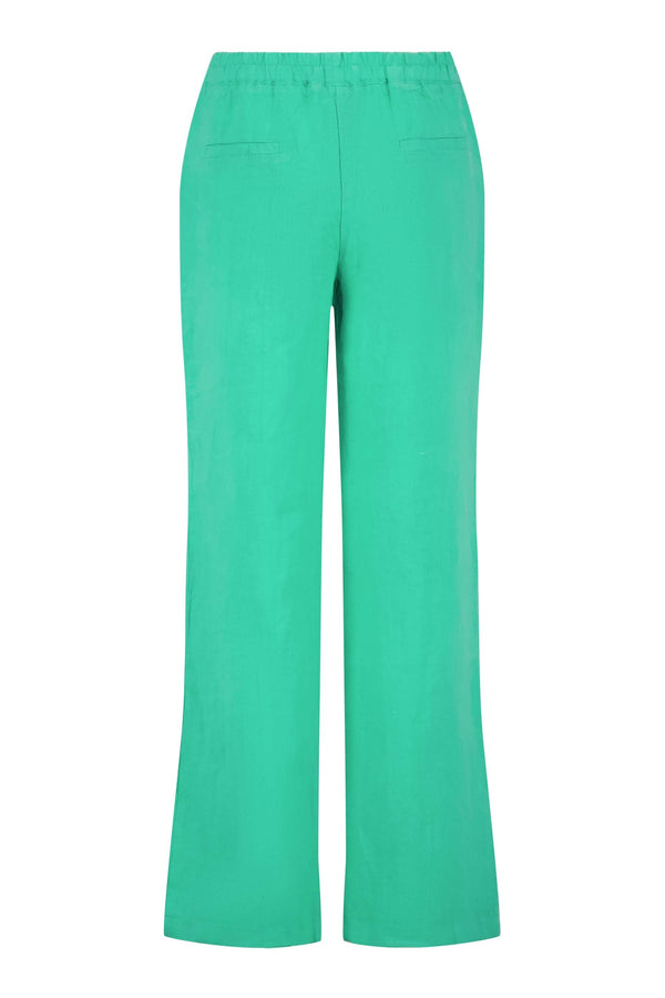 Zusss Linnen Broek Recht Model Turquoise
