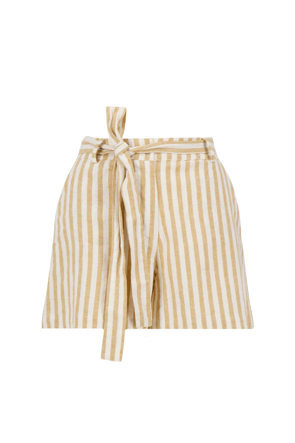 Zusss Linnen Short Off White / Taupe