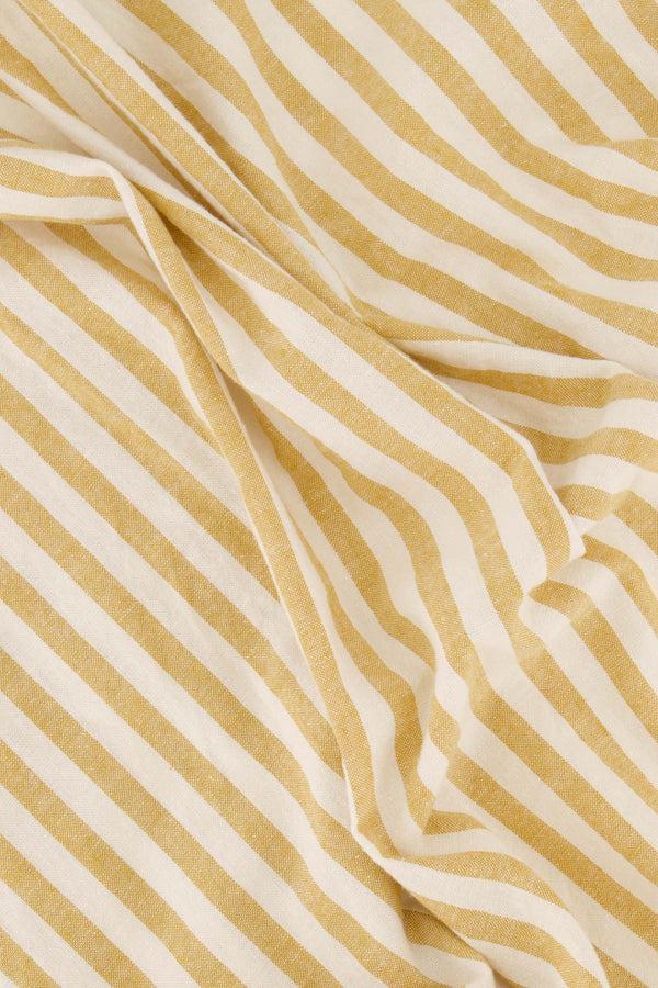 Zusss Linnen Streep Jurk Off White / Taupe