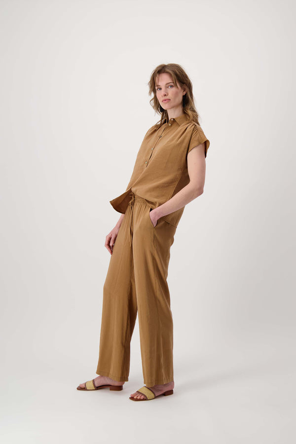 Zusss Modal Blouse Mouwloos Camel