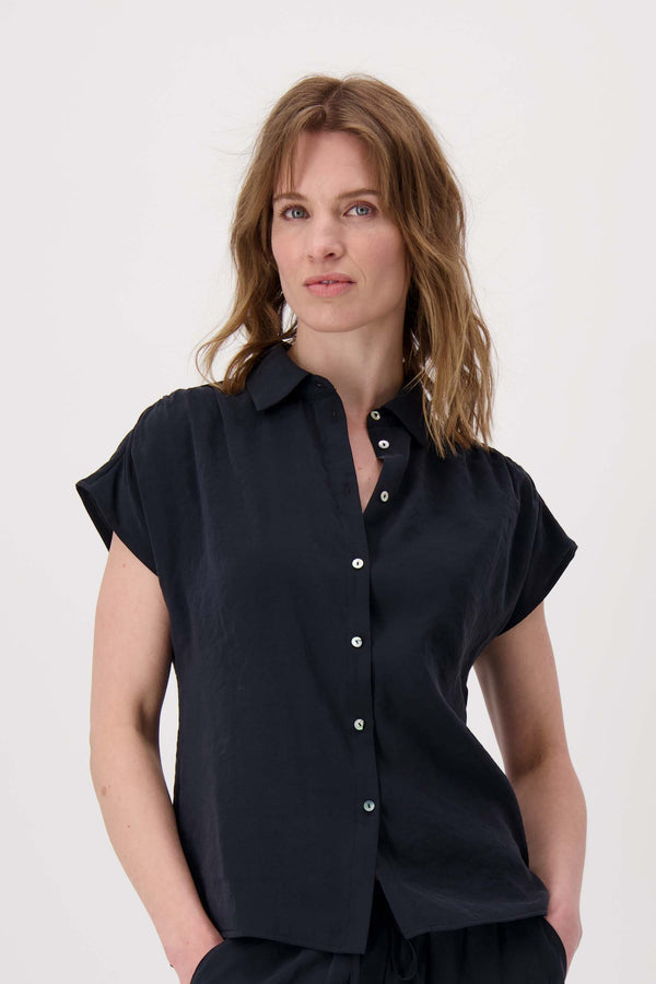 zusss modal blouse mouwloos zwart
