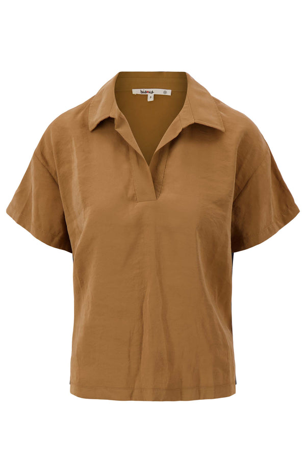 Zusss Modal Top Korte Mouw Camel