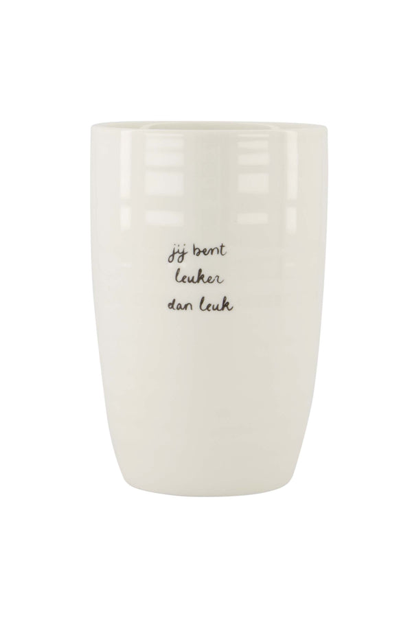 zusss mok L leuker dan leuk wit / zwart