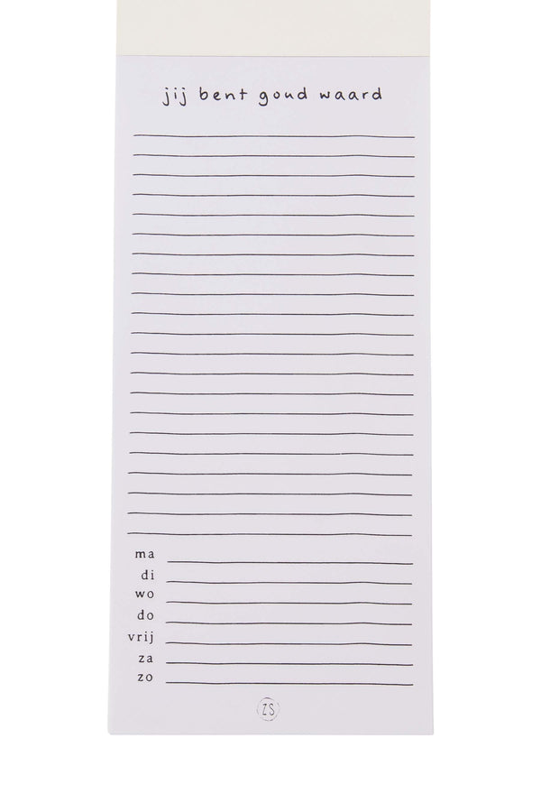 Zusss Notitieblok Boodschappen Linnen Naturel