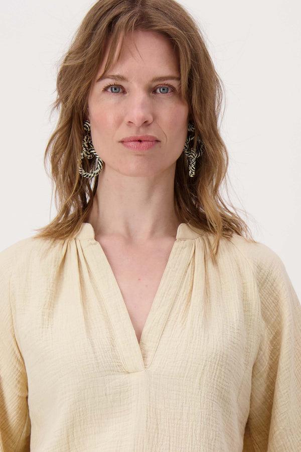 Zusss Oorbellen Van Touw Off White / Zwart