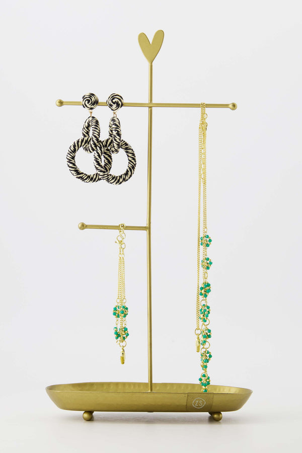 Zusss Oorbellen Van Touw Off White / Zwart