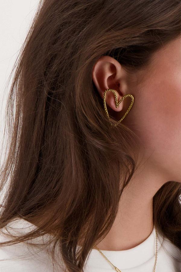 zusss oorsteker in open hart vorm goud