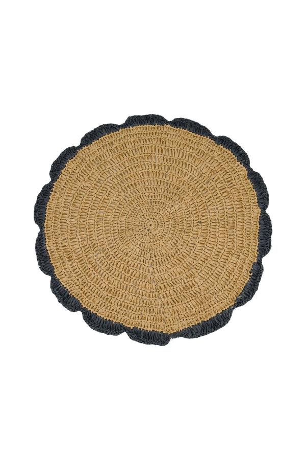 zusss placemat geschulpt naturel / antracietgrijs