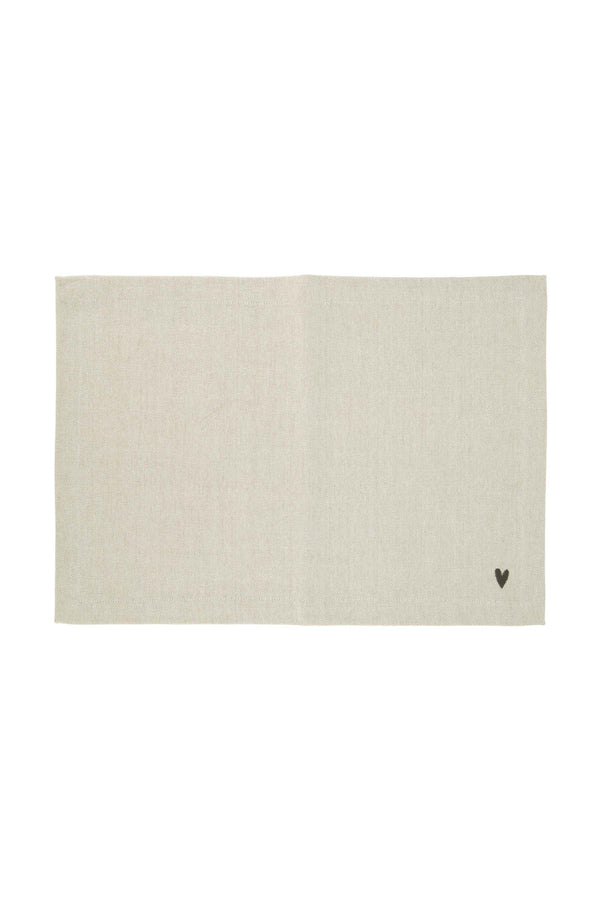 zusss placemat hartje peper en zout / antracietgrijs